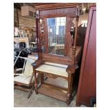 Hall tree with a marble top
