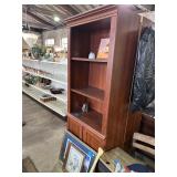 Wooden bookcase items not included