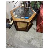 Octagon glass top table