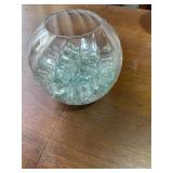 Bowl full of clear marbles