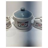 Ceramic Kitchen Set with Cow Decoration
