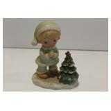 Figurine Boy and Christmas Tree