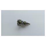 Floral Hair Clip with Green Accents