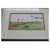 Framed Watercolor 'Springi Song' by Doris Morgan