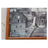 Framed Photograph: Old Mill Scene