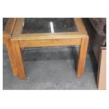 Square End Table with Glass Top