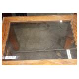 Small Glass Top Wooden Table
