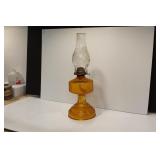 Vintage Amber Glass Oil Lamp