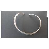 Silver Tone Multi-Strand Torque Necklace