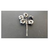 Silver Flower Brooch