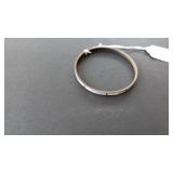 Bangle Bracelet with White Inlay