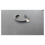 Twisted Metal Bangle with Charm