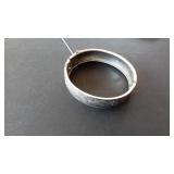 Vintage Sterling Silver Hinged Bangle Bracelet