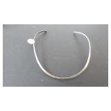 Silver Tone Choker Necklace with Disc Charm