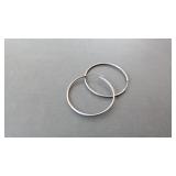 Pair of Silver Hoop Earrings