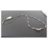 Silver Tone Necklace with Embellished Pendant