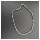 Silver Tone Braided Necklace