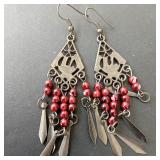Pair of Beaded Dangle Earrings