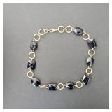 Fashion Necklace with Faux Stone and Chains