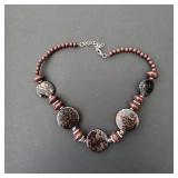 Beaded Necklace with Disc Accents