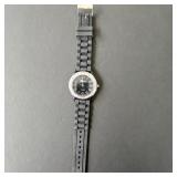 Geneva Quartz Watch with Rhinestone Bezel