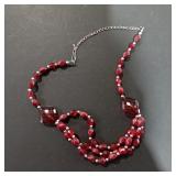 Beaded Red Necklace