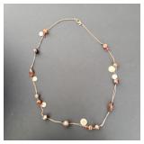 Beaded Necklace with Coin Charms