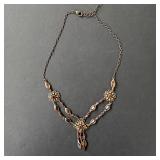 Amber Colored Crystal Necklace