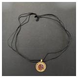 Necklace with Gold-tone Pendant