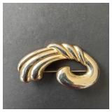 Gold-tone Swirl Brooch