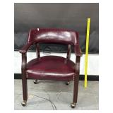 Leather Arm Chair W/ Brass Beads