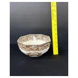 Antique Masons Transferware 8 Sided Bowl England