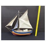 Handmade & Painted Sail Boat
