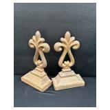 Fleur De Lis Cast Iron Finaial Bookends