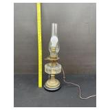 Antique Hinks #2 Brass Marble Base Oil Lamp