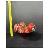Glass Spheres In Decorative Glass Bowl