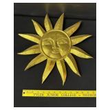 Gold Gilt Leaf Sun Face Round