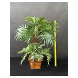 Wood Bamboo Base Palm Tree