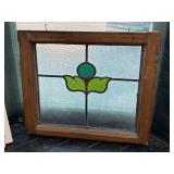 Antique Stained Glas Window Panel Pane
