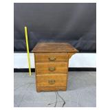 Antique Oak Bedside End Table