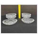 6 Flutted Crystal Glass Nut Dishes