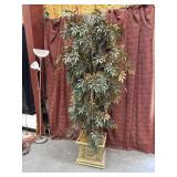 7 1/2 Ft Articicial Ficus Tree In Wood Planter