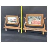 2 Antique Swinging Washstand Mirrors