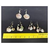 3 Sets Shell & Gold Earrings
