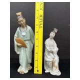 2 Japanese River Mud Geisha Figures