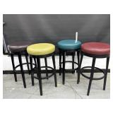 4 Swivel Top Metal Base Bar Stools 30" Tall
