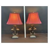 2 Fleur-de-Lis Lamps 26" Tall