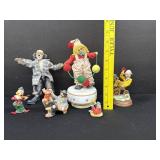 Lot of Clown Figurines & Music Box