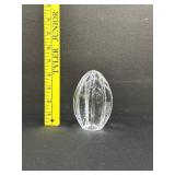 Vintage Heavy Lead Crystal Egg Paperweight