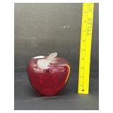 Vintage Large Red Glass Apple Paperweight